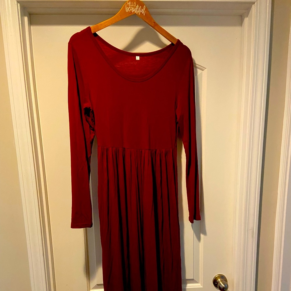 Floor length, deep red dress - Charming Charlie Dress